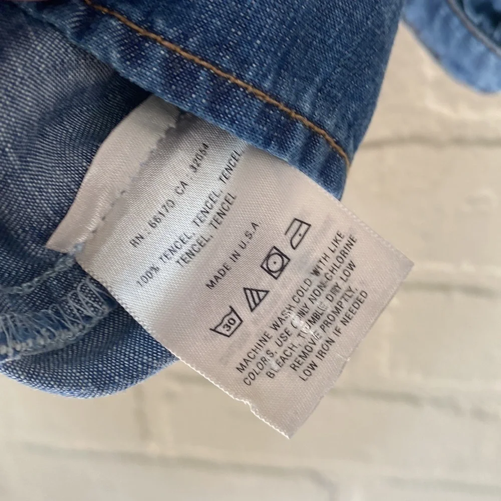 Anthropologie Elevenses shirt chambray tencel‎ top xs - Picture 5 of 7